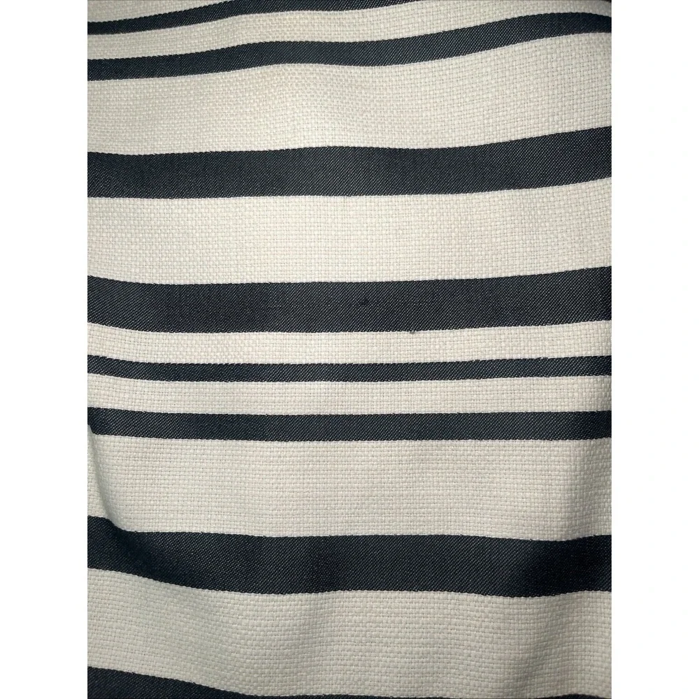 J.Crew Ivory Graphite Stripe Sheath Dress Size 2 Textured Career Chic Cap Sleeve